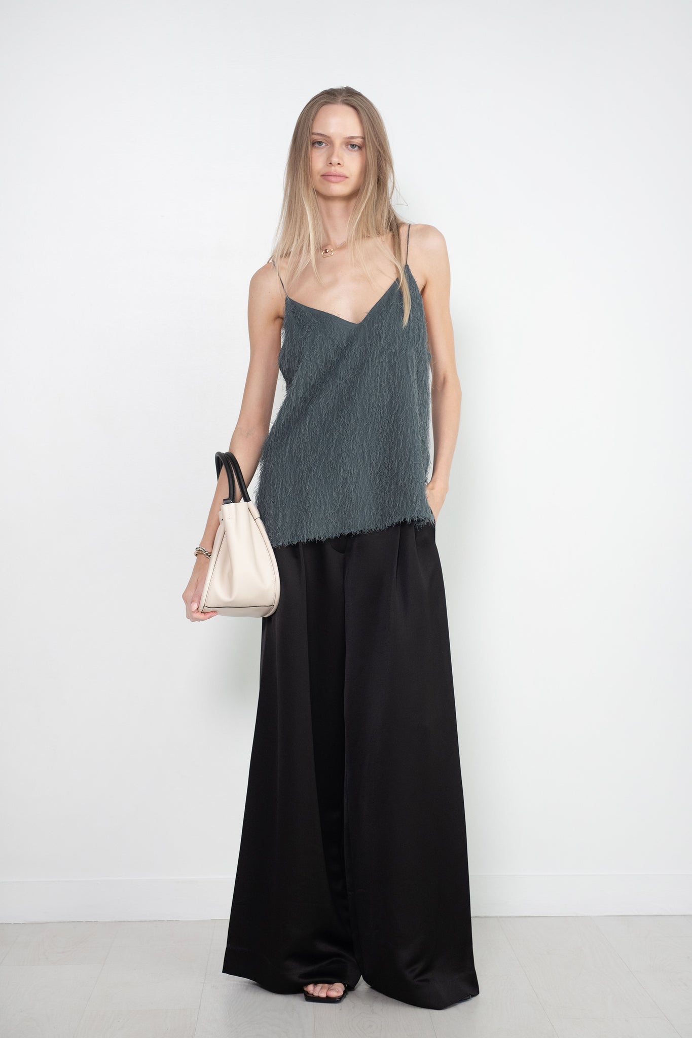 CO - Pleated Wide Leg Pant, Black
