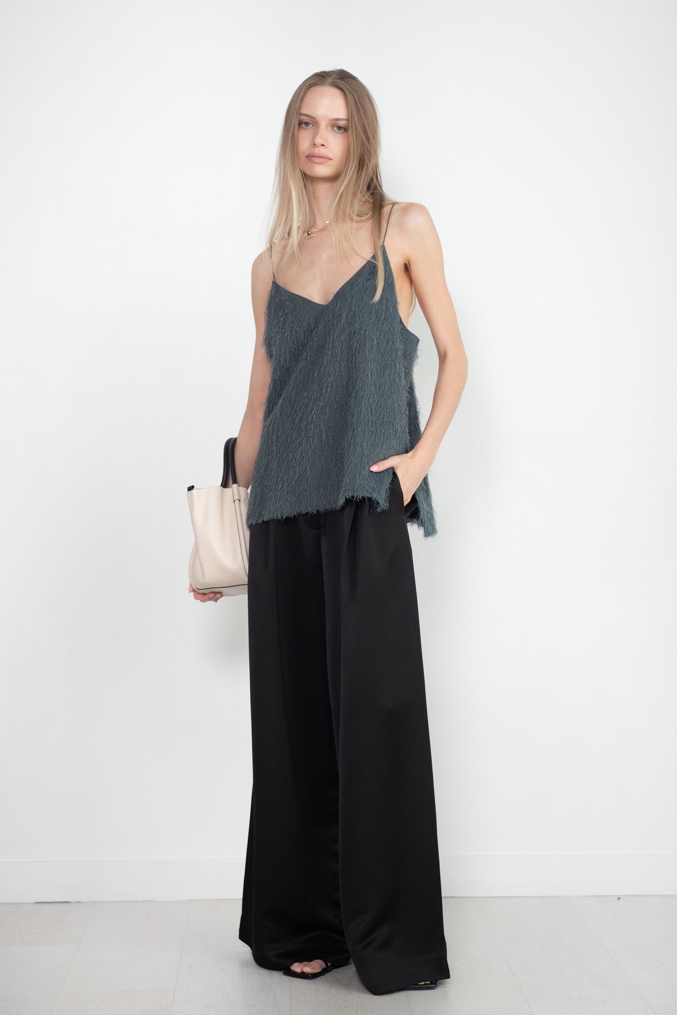 CO - Pleated Wide Leg Pant, Black