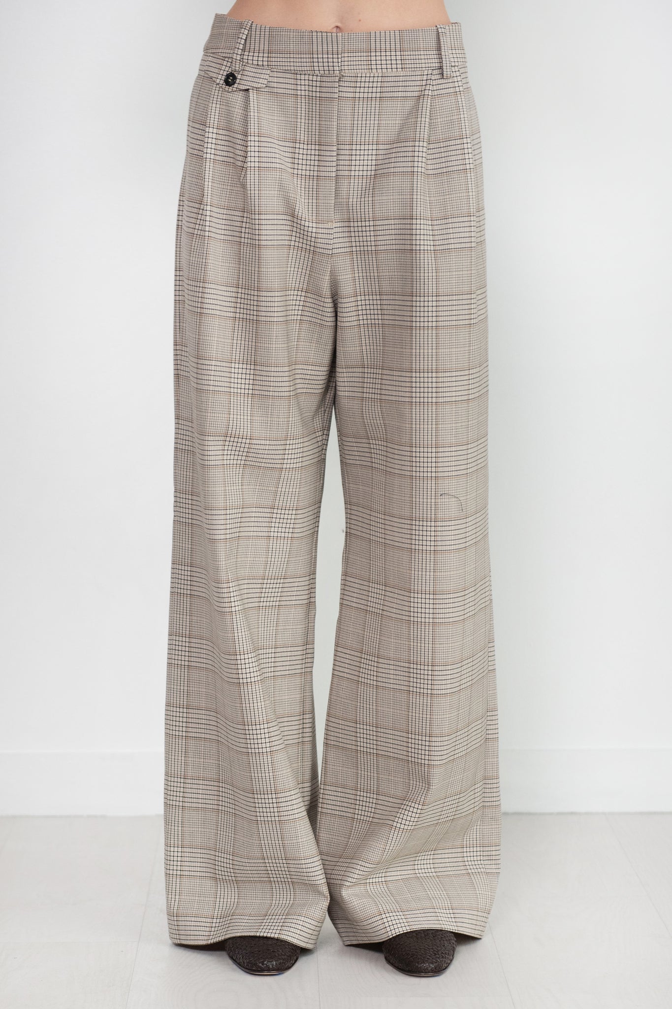 CO - Double Pleat Wide Leg Trouser, Taupe Multi