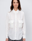 Button-Down Blouse, White