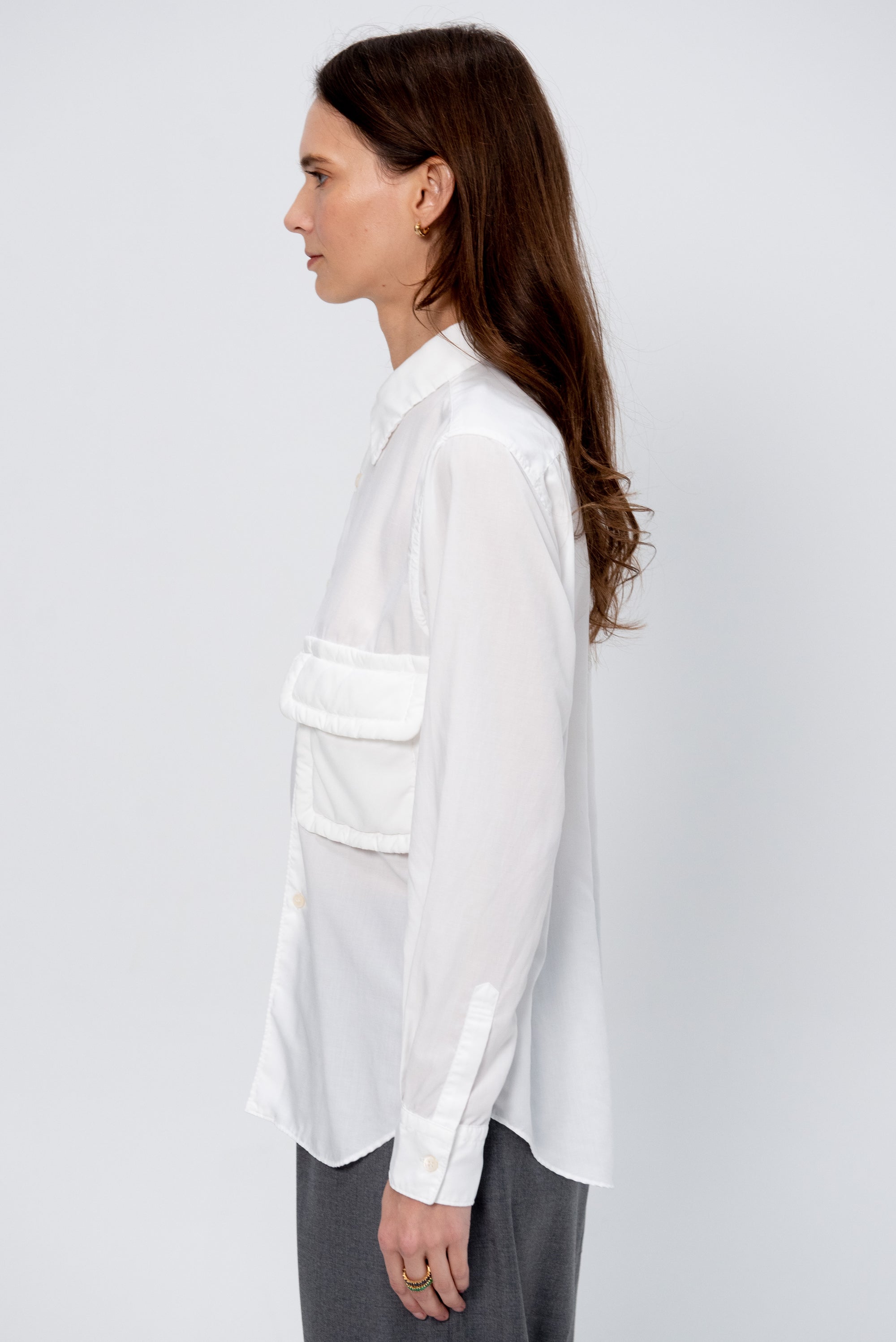 Button-Down Blouse, White