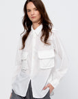 Button-Down Blouse, White
