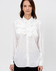 Rosette Blouse, White