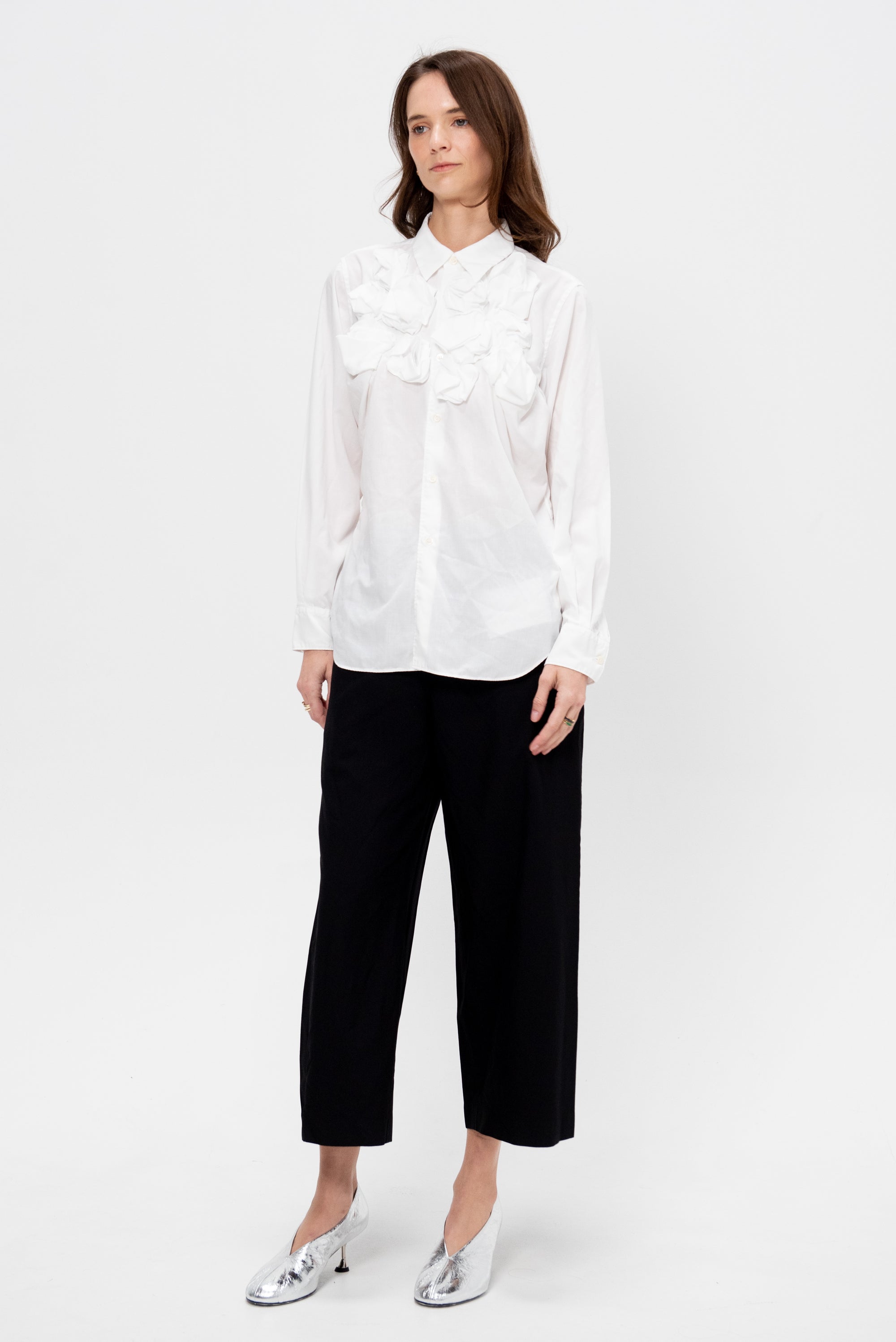 Rosette Blouse, White