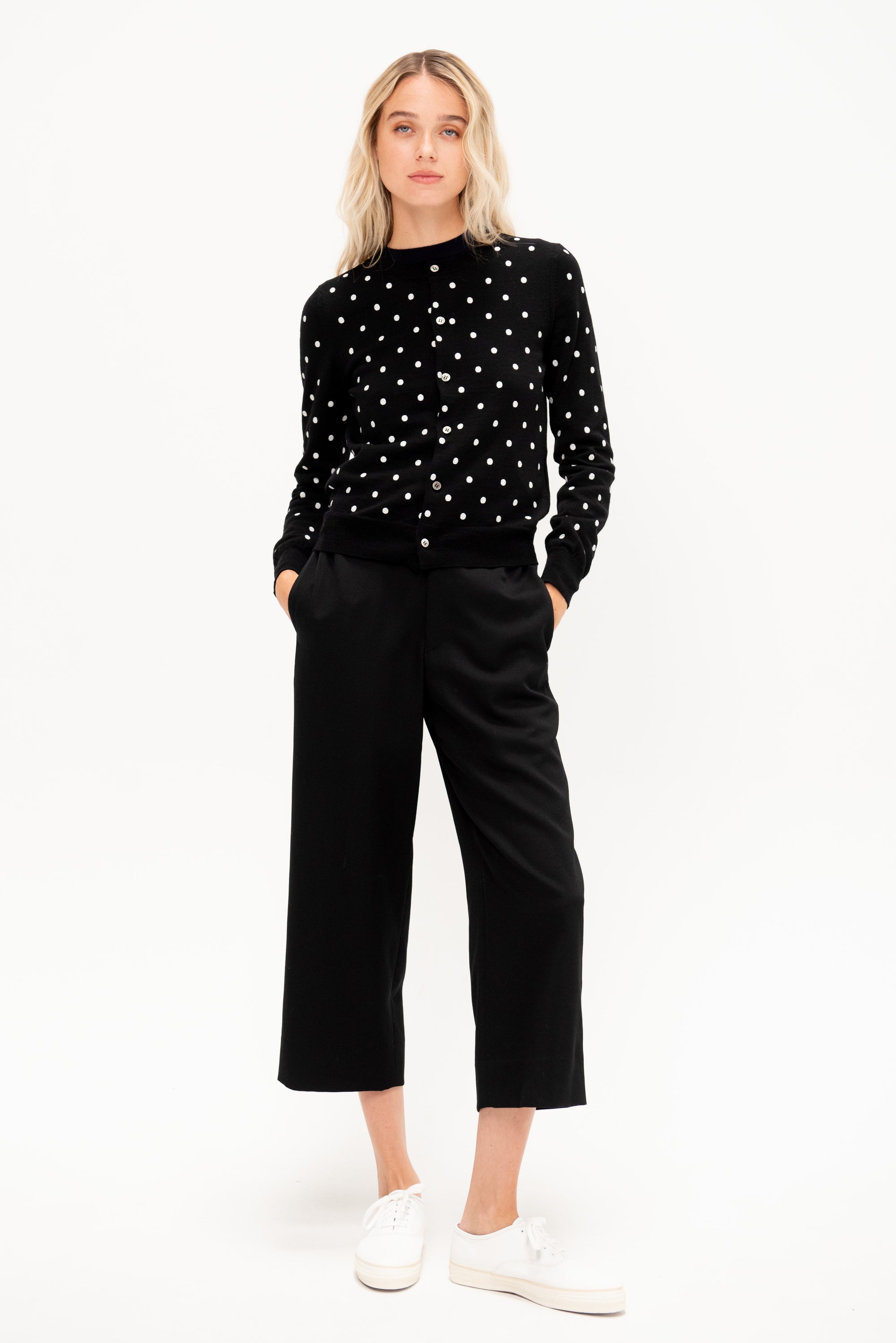 Polkadot Cardigan, Black