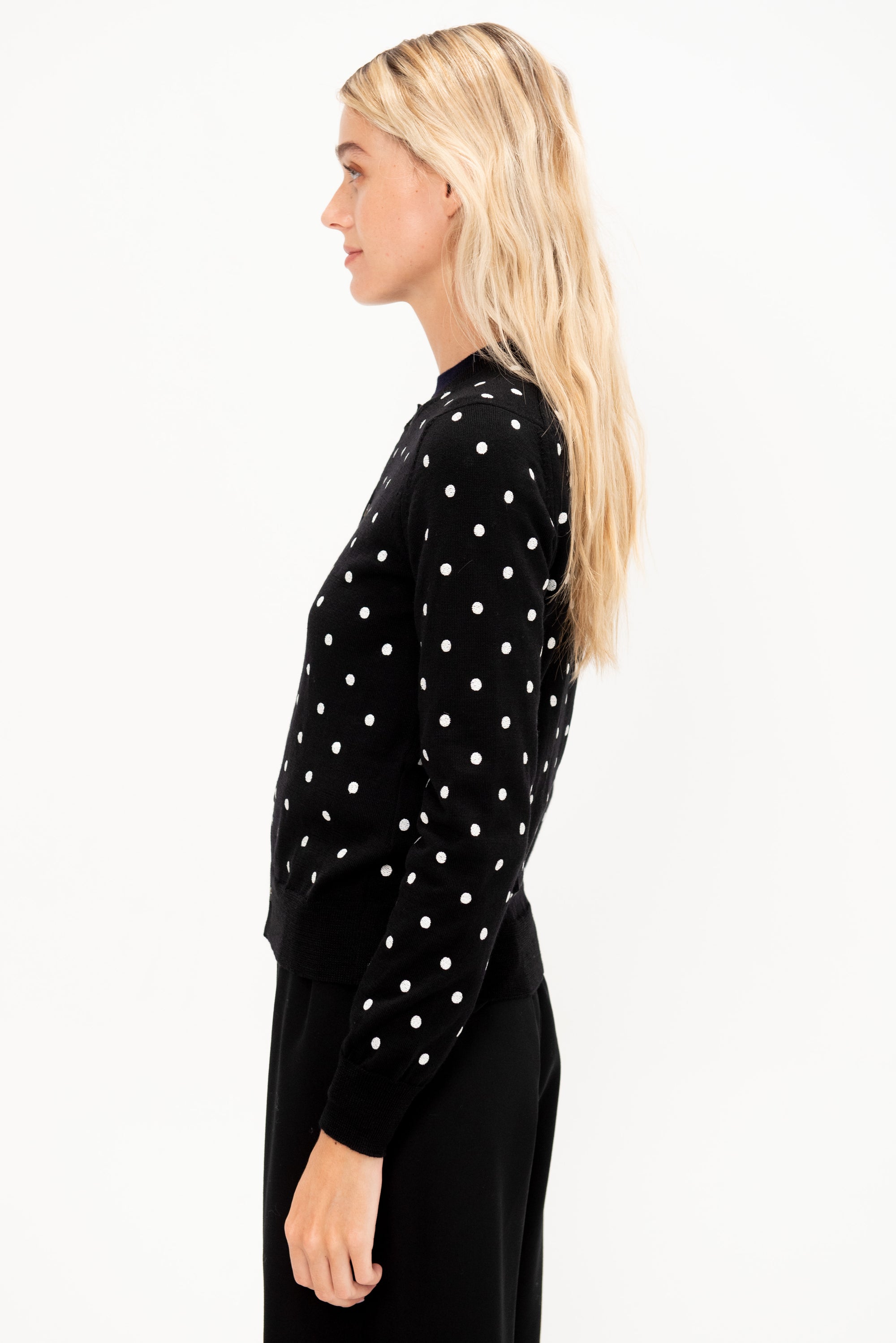 Polkadot Cardigan, Black