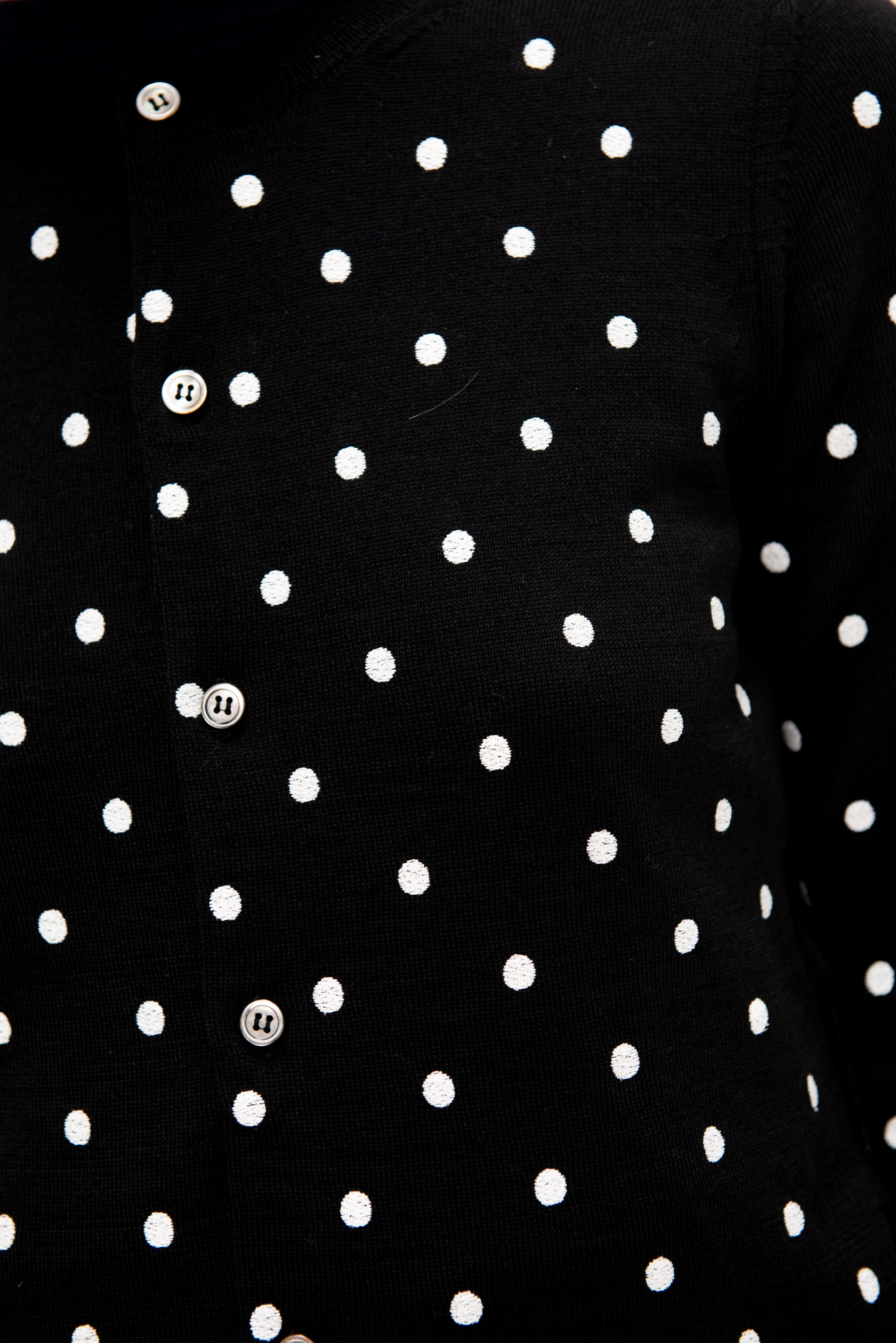 Polkadot Cardigan, Black