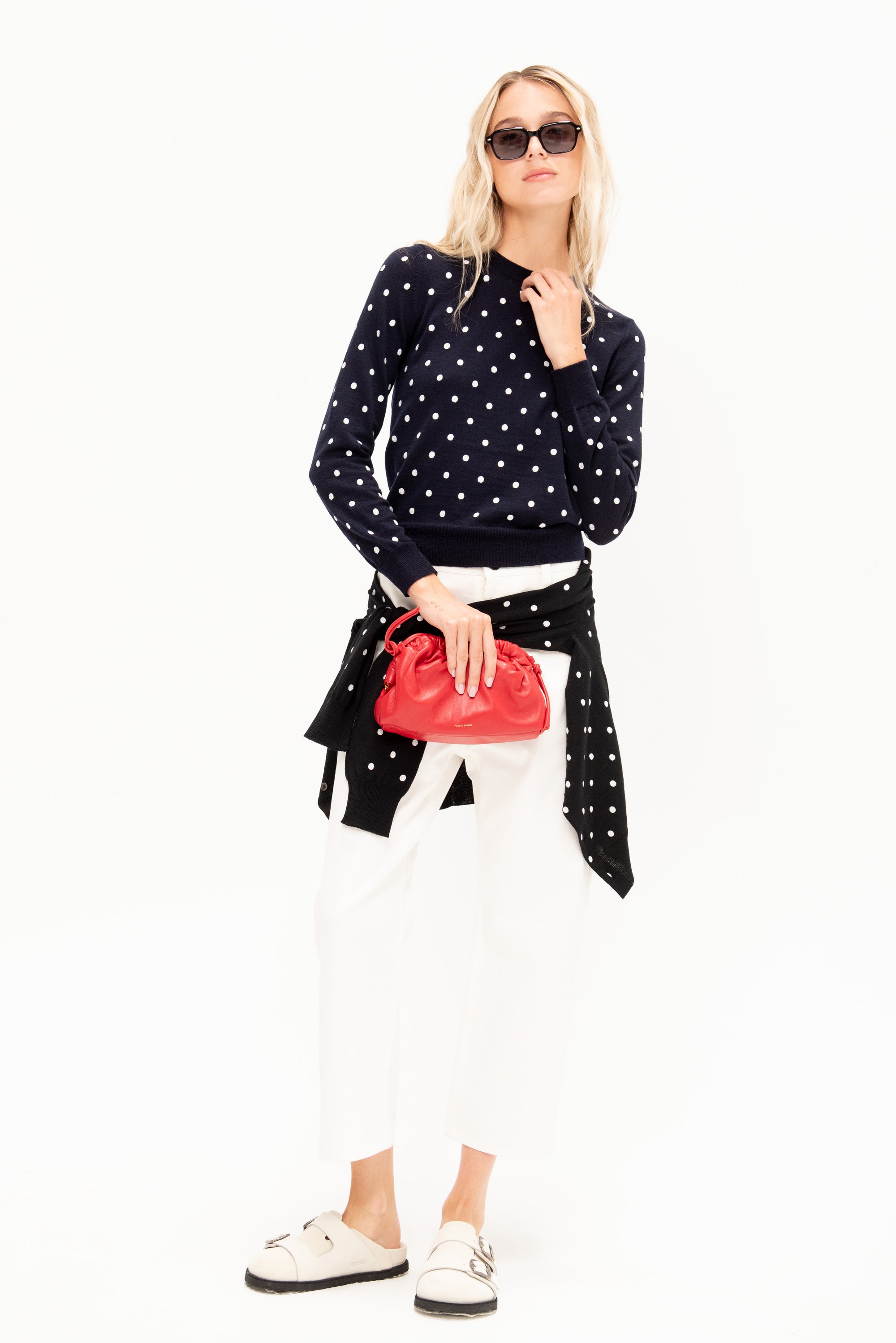 Polkadot Sweater, Navy