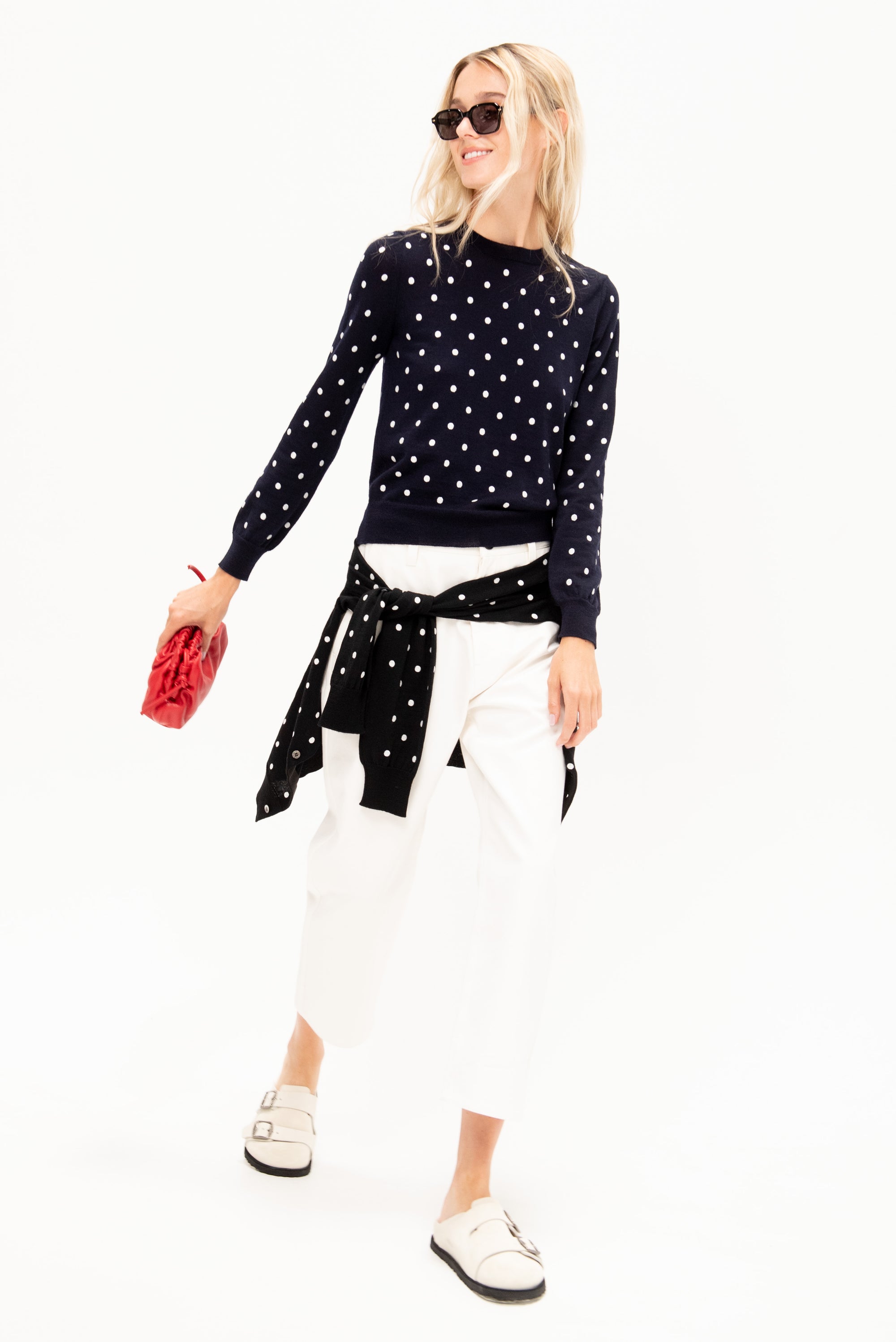 Polkadot Sweater, Navy