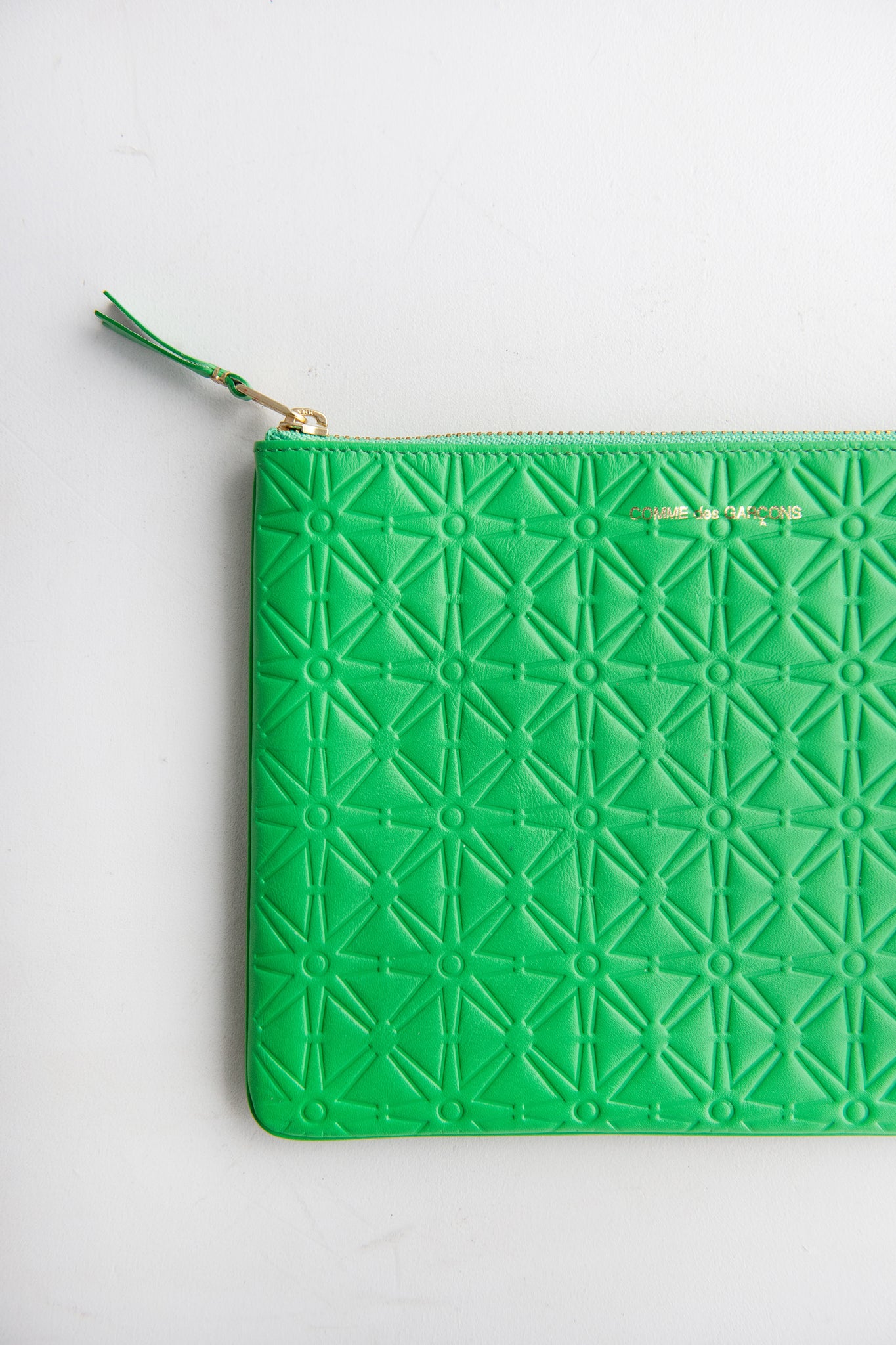 Comme des Garçons - Embossed Leather Zip Pouch, Green