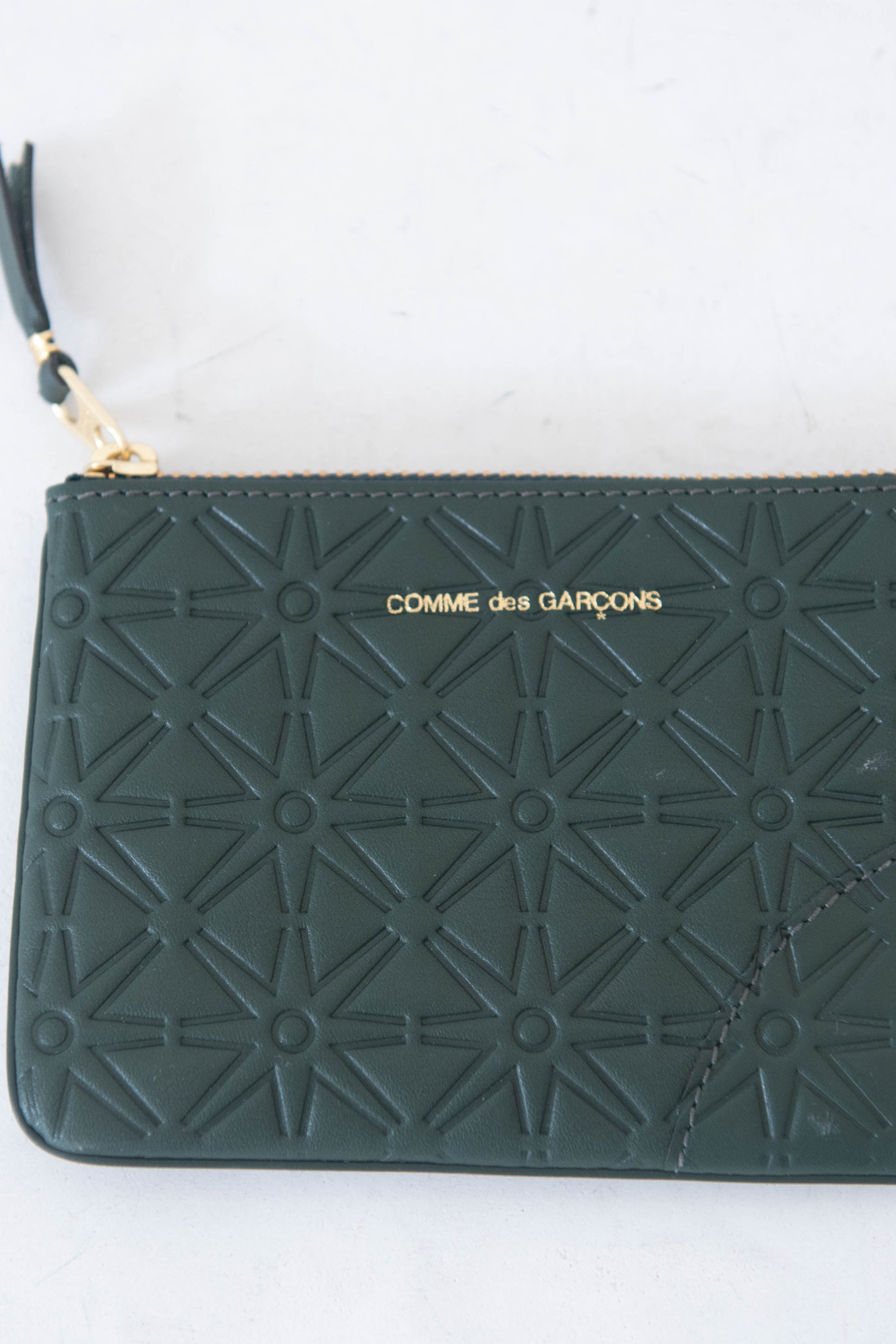 Comme Des Garçons Small Embossed Pouch, Navy – Kick Pleat