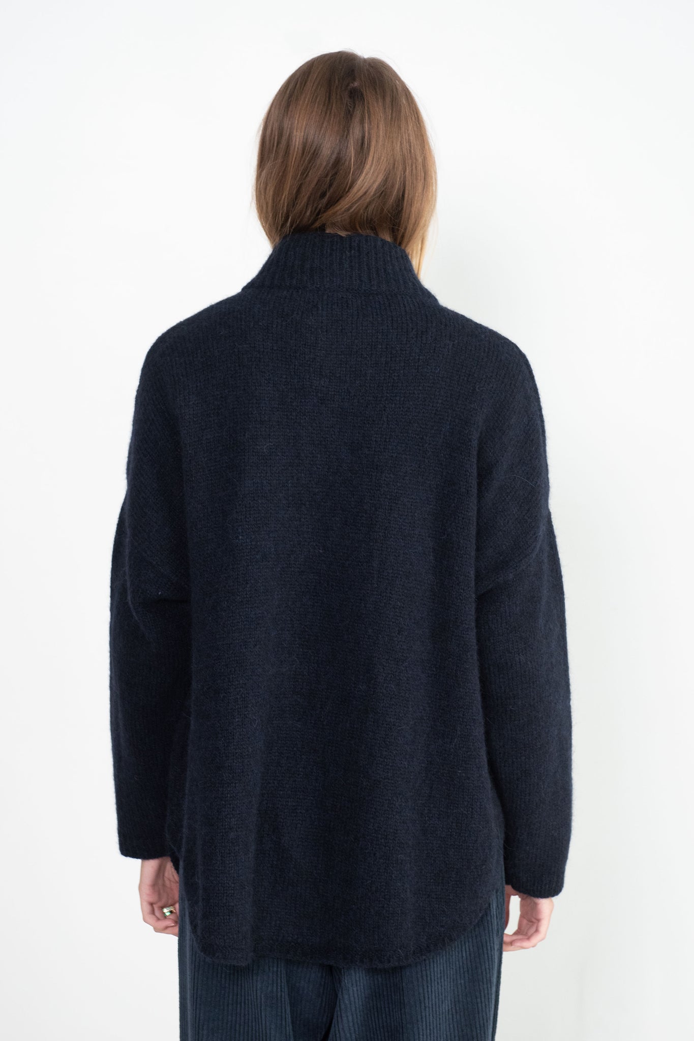 CORDERA - Baby Alpaca Polo Jacket, Navy