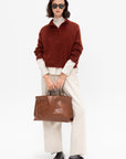 Baby Alpaca Polo Sweater, Terracota