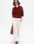 Baby Alpaca Polo Sweater, Terracota