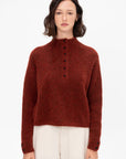Baby Alpaca Polo Sweater, Terracota