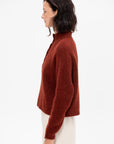 Baby Alpaca Polo Sweater, Terracota