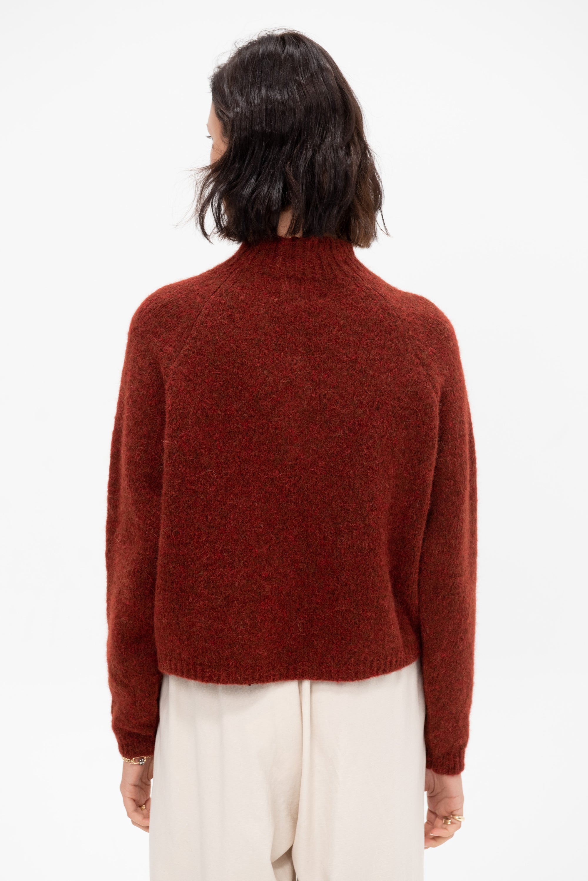 Baby Alpaca Polo Sweater, Terracota