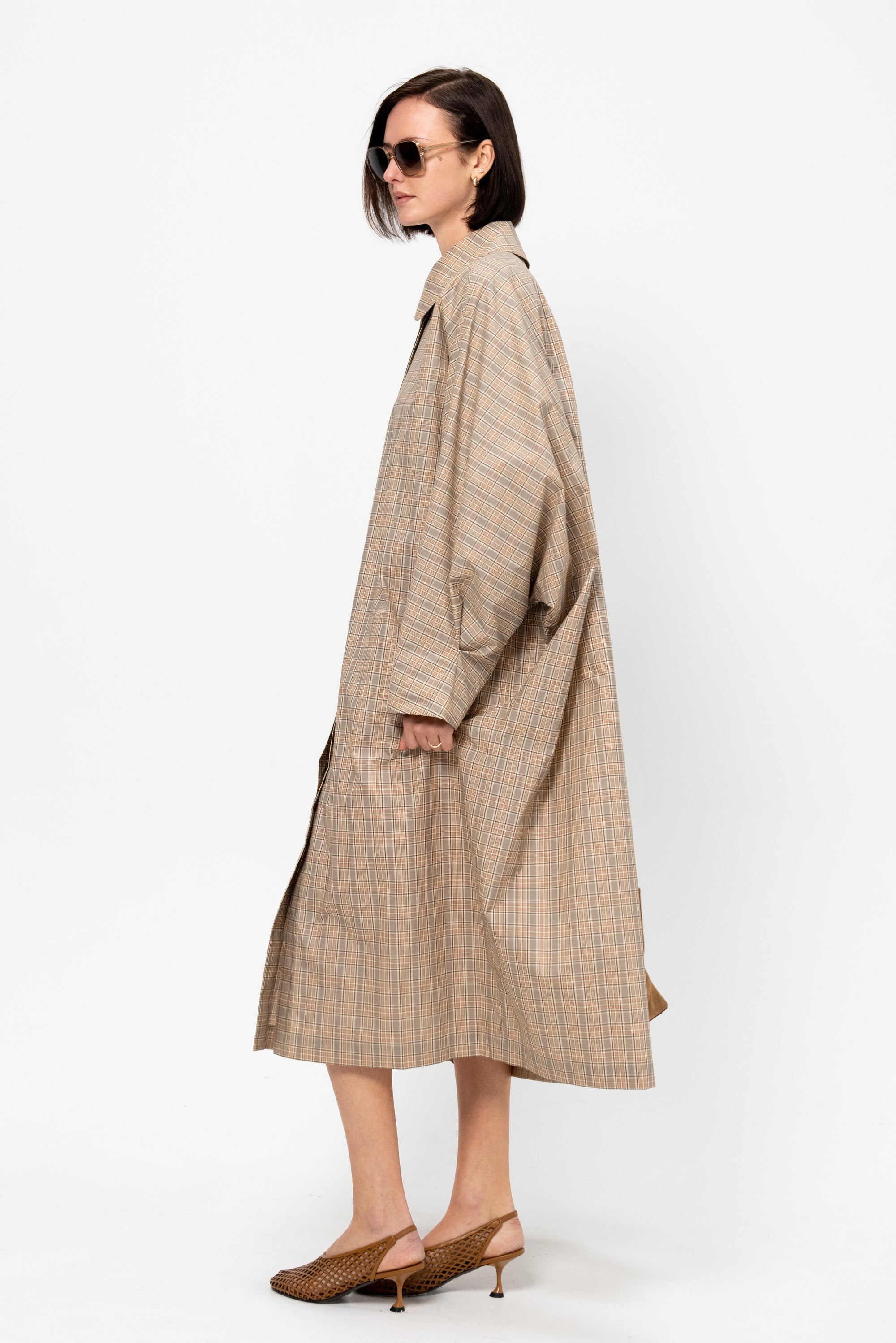 Batwing Trench, Tartan Grey