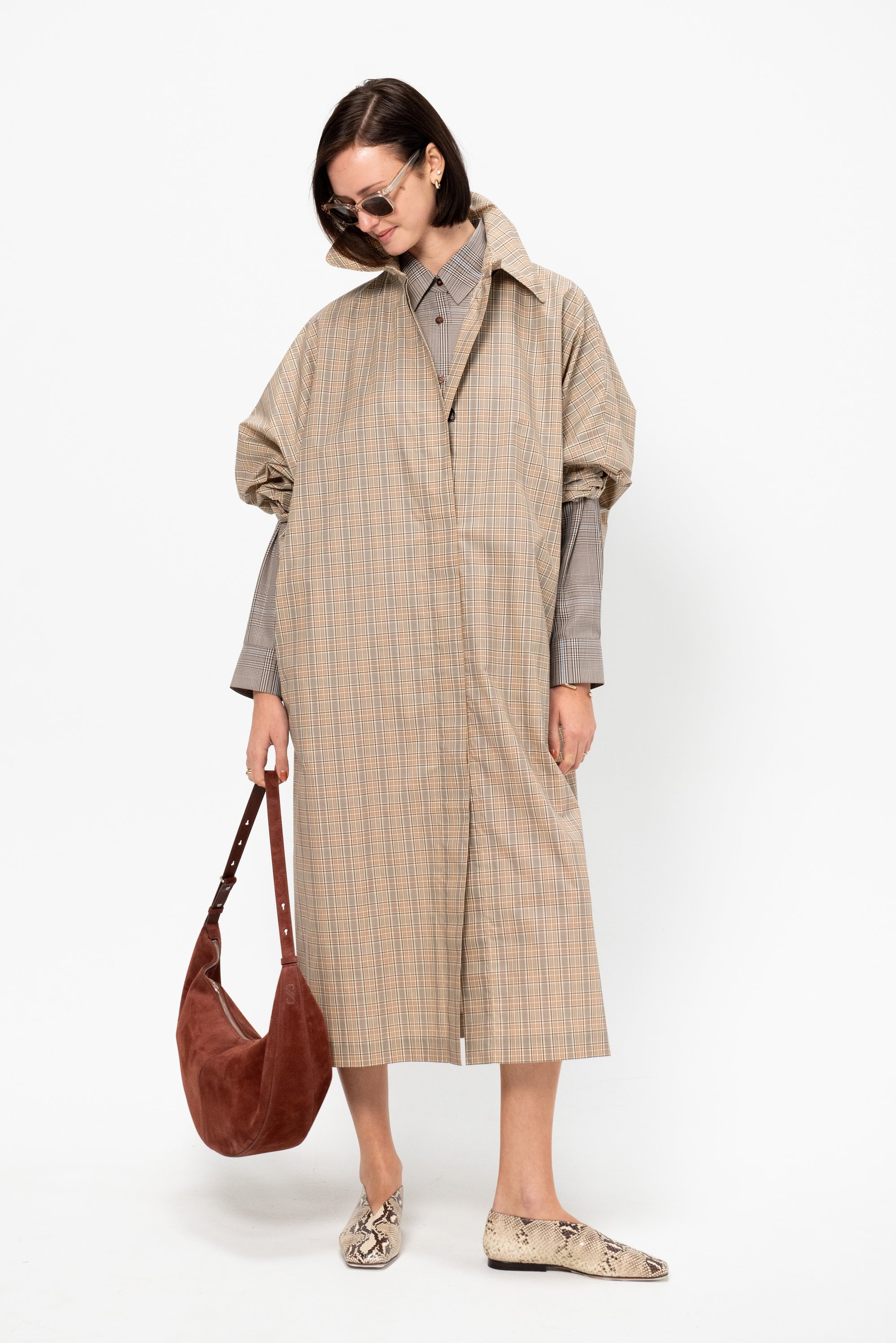 Batwing Trench, Tartan Grey