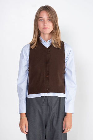 CORDERA - Wool and Cashmere Waistcoat, Brown