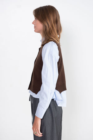 CORDERA - Wool and Cashmere Waistcoat, Brown