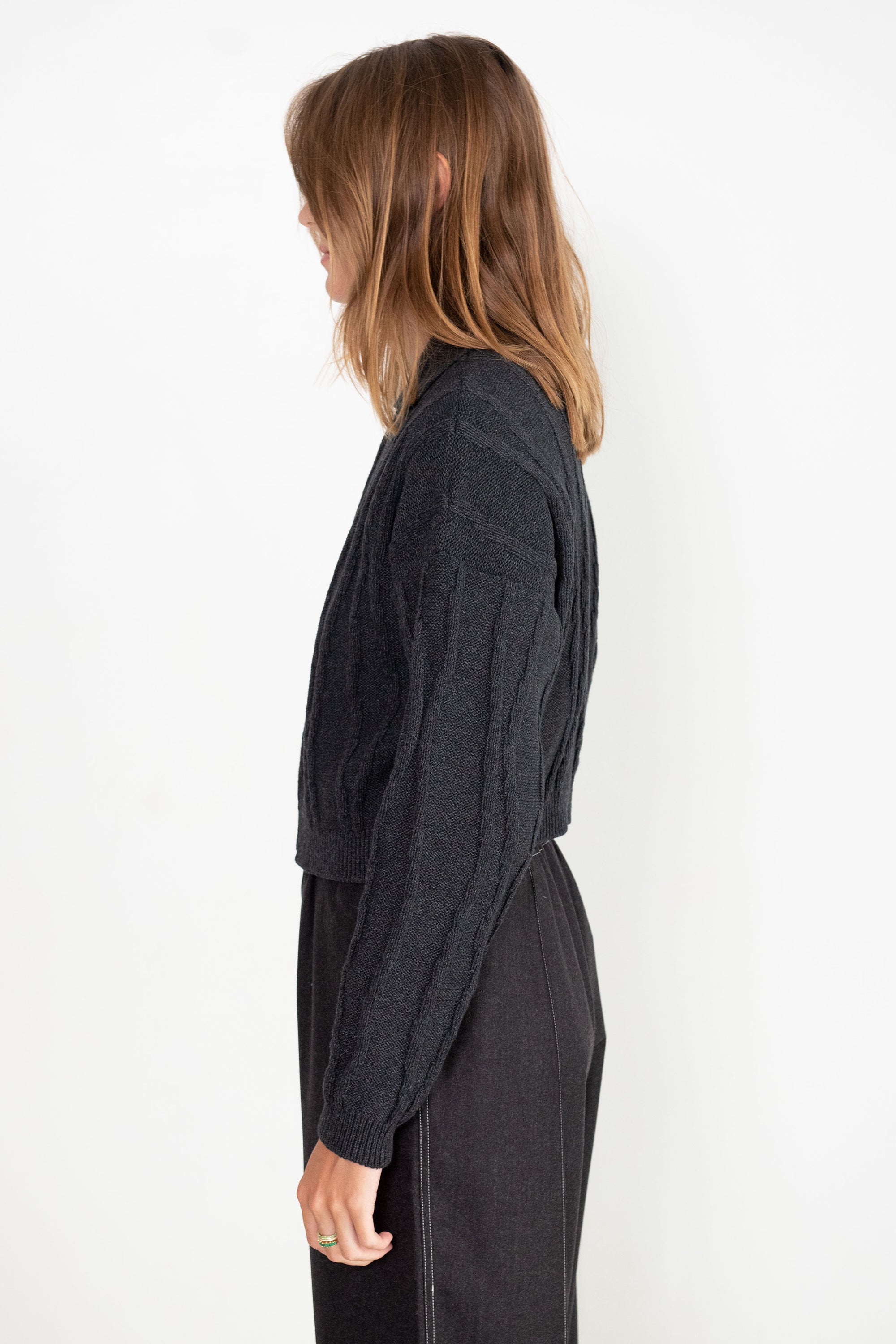 Cordera Cotton Zip Cardigan, Anthracite – Kick Pleat