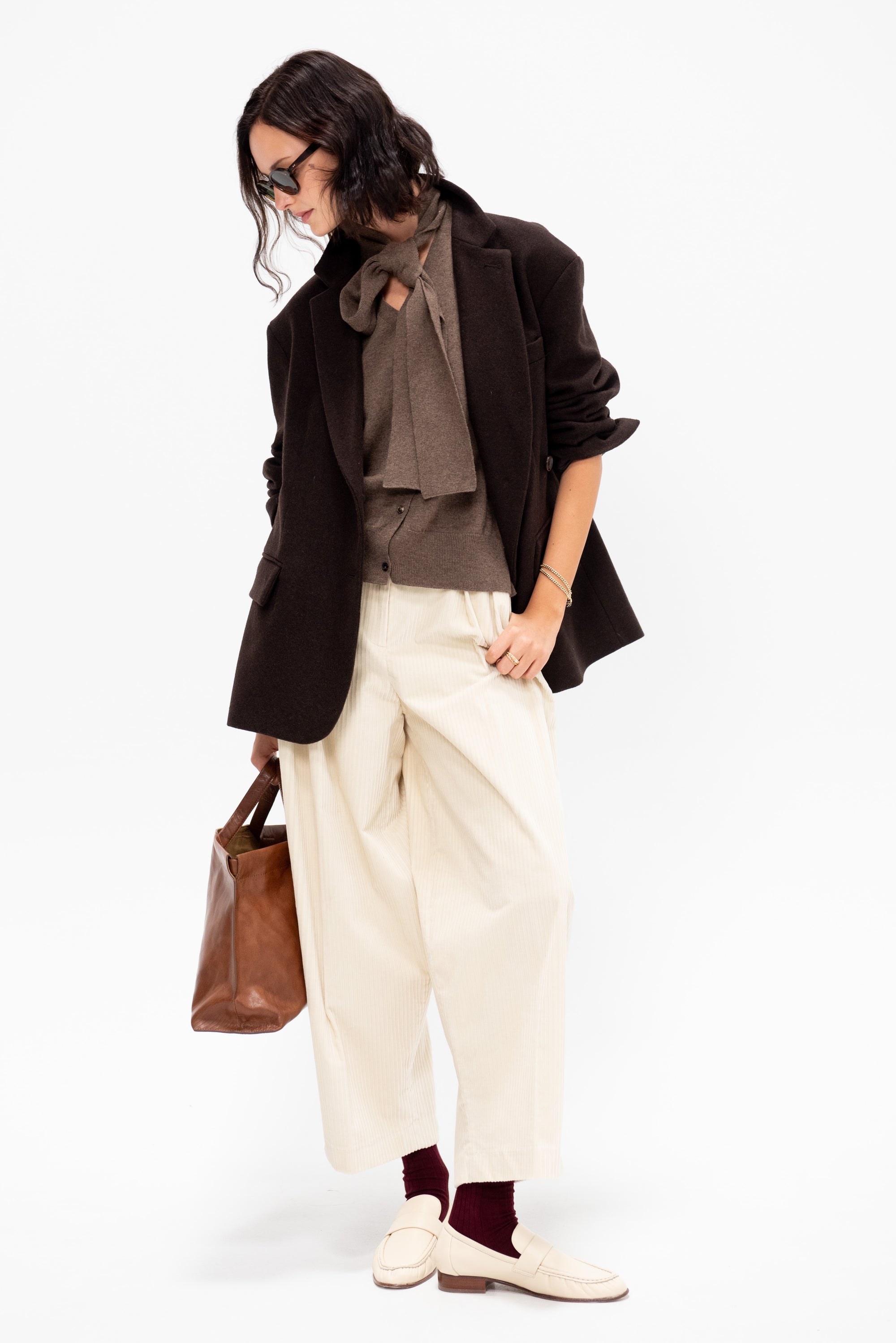 Merino Wool Lace Waistcoat, Taupe