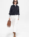Merino Wool Collar Cardigan, Anthracite