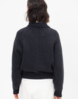 Merino Wool Collar Cardigan, Anthracite
