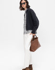 Merino Wool Collar Cardigan, Anthracite