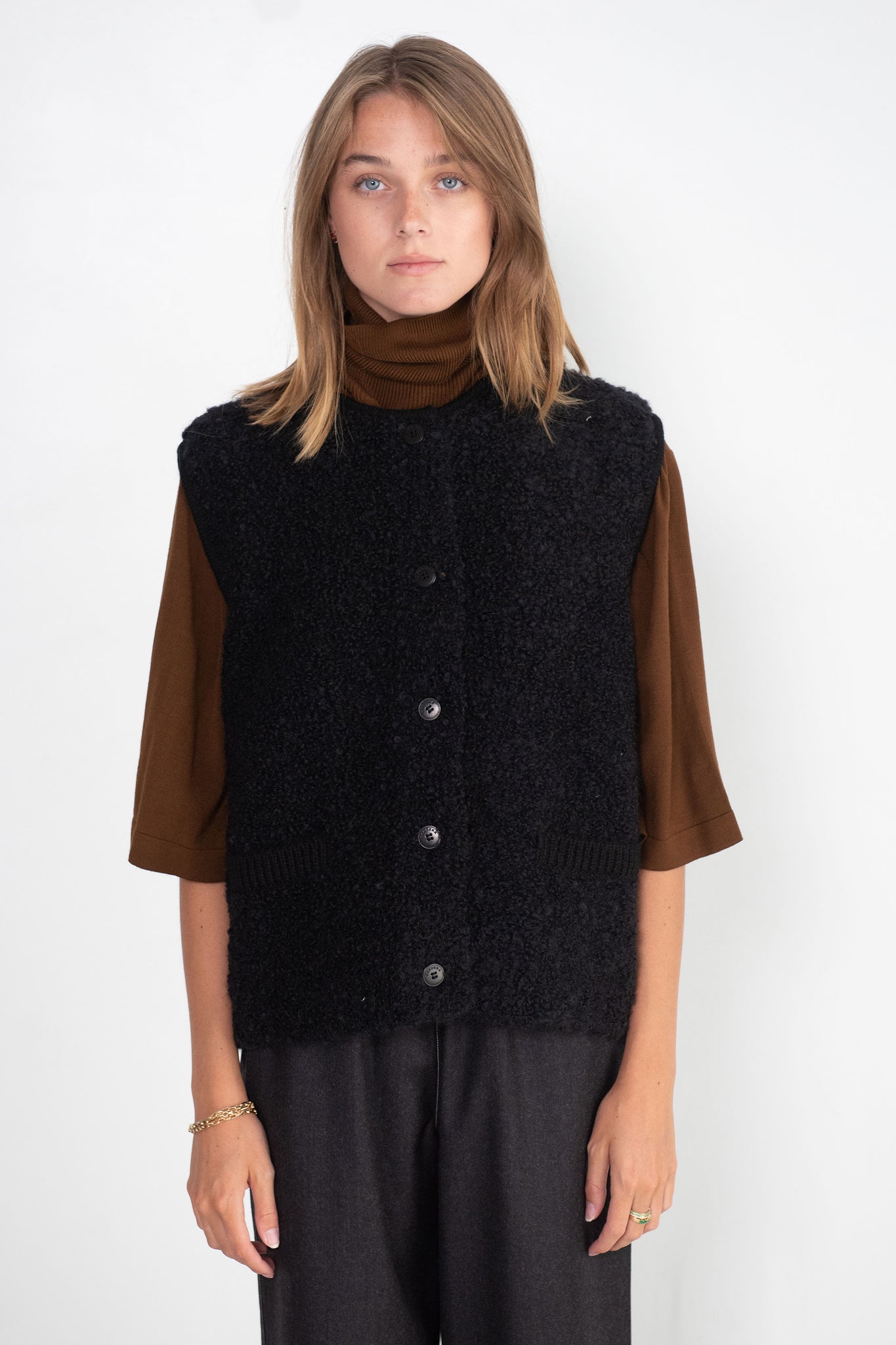 CORDERA - Wool and Mohair Waistcoat, Black