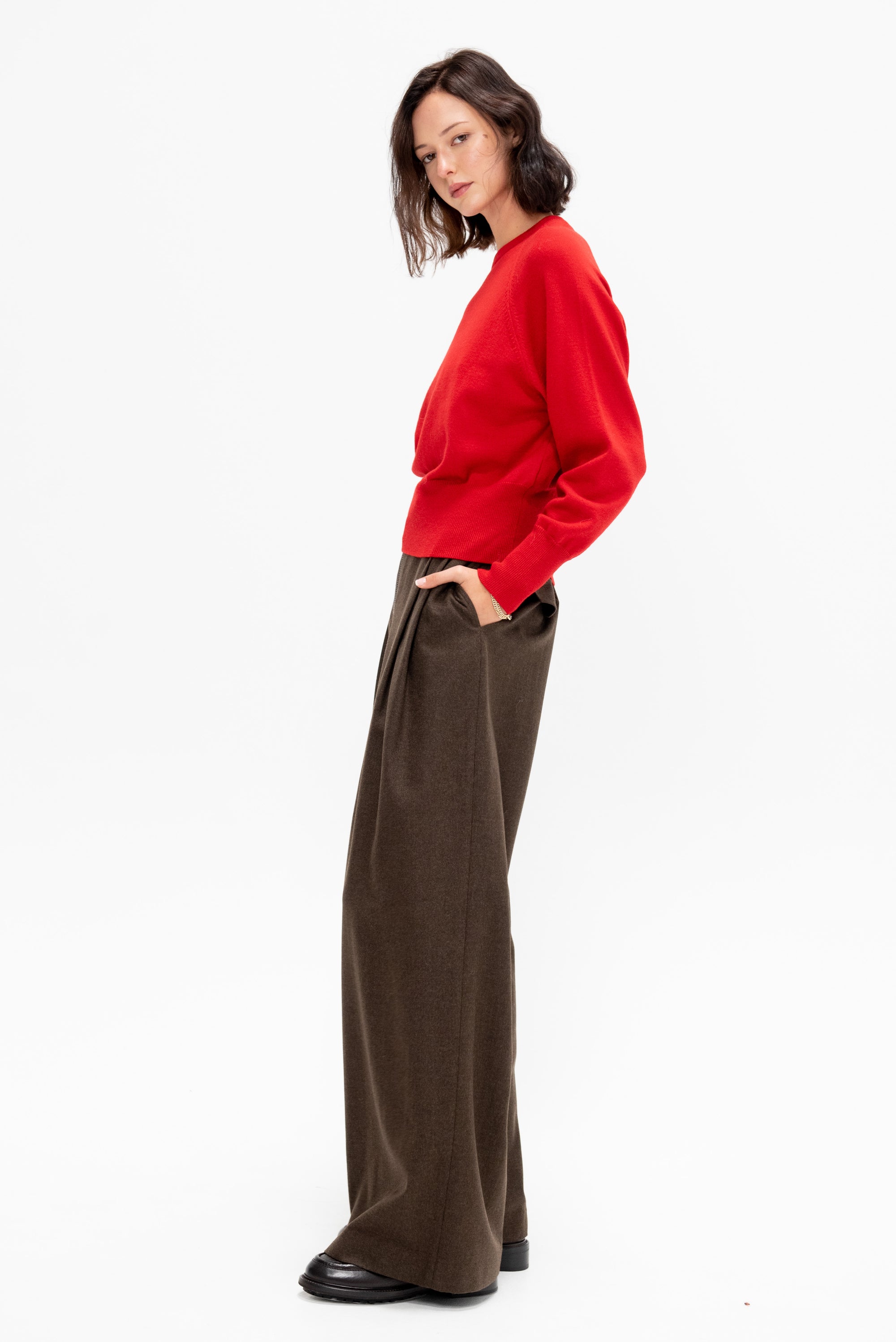 Merino Wool Sweater, Red