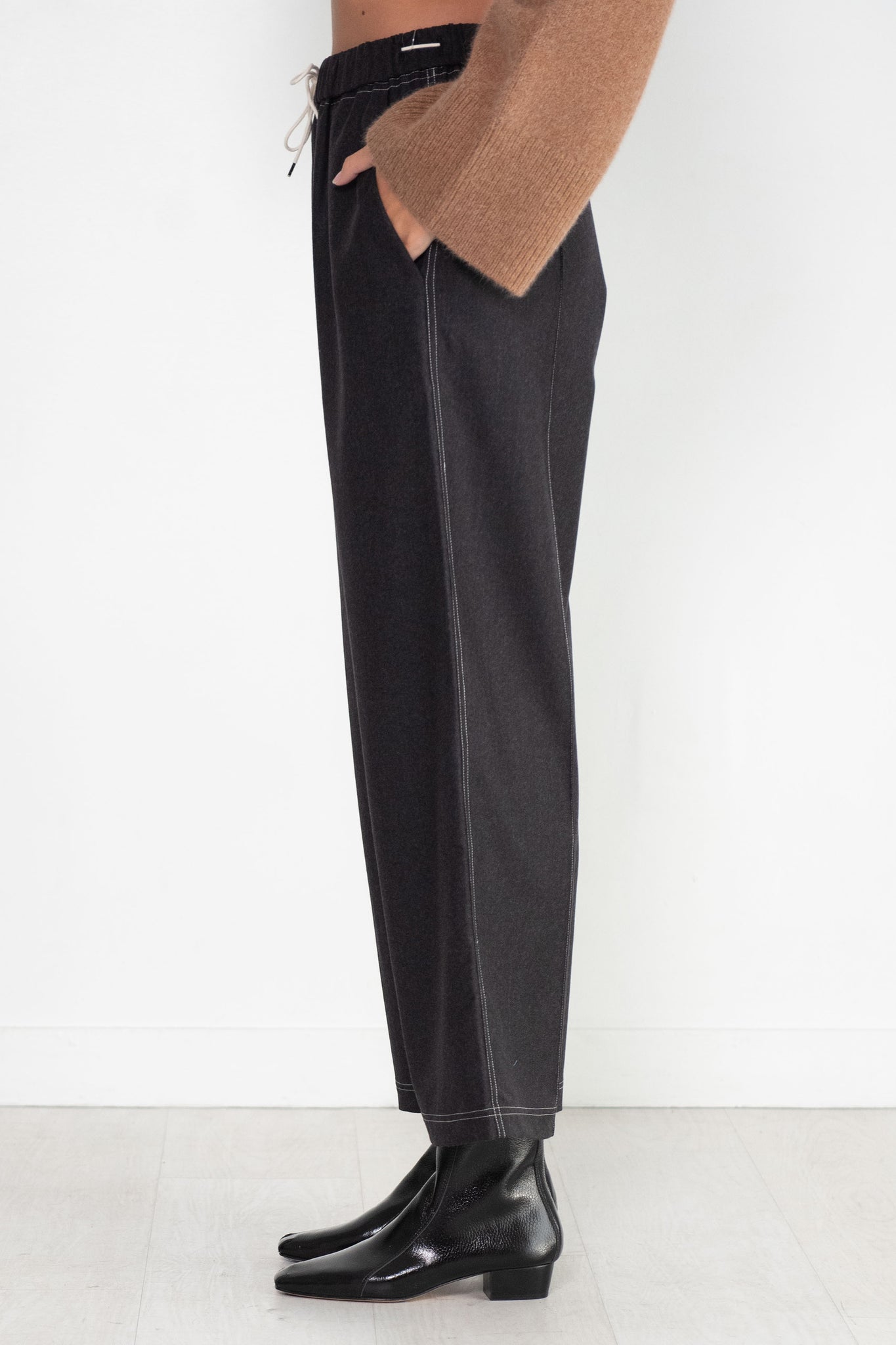CORDERA - Wool Relaxed Pants, Anthracite