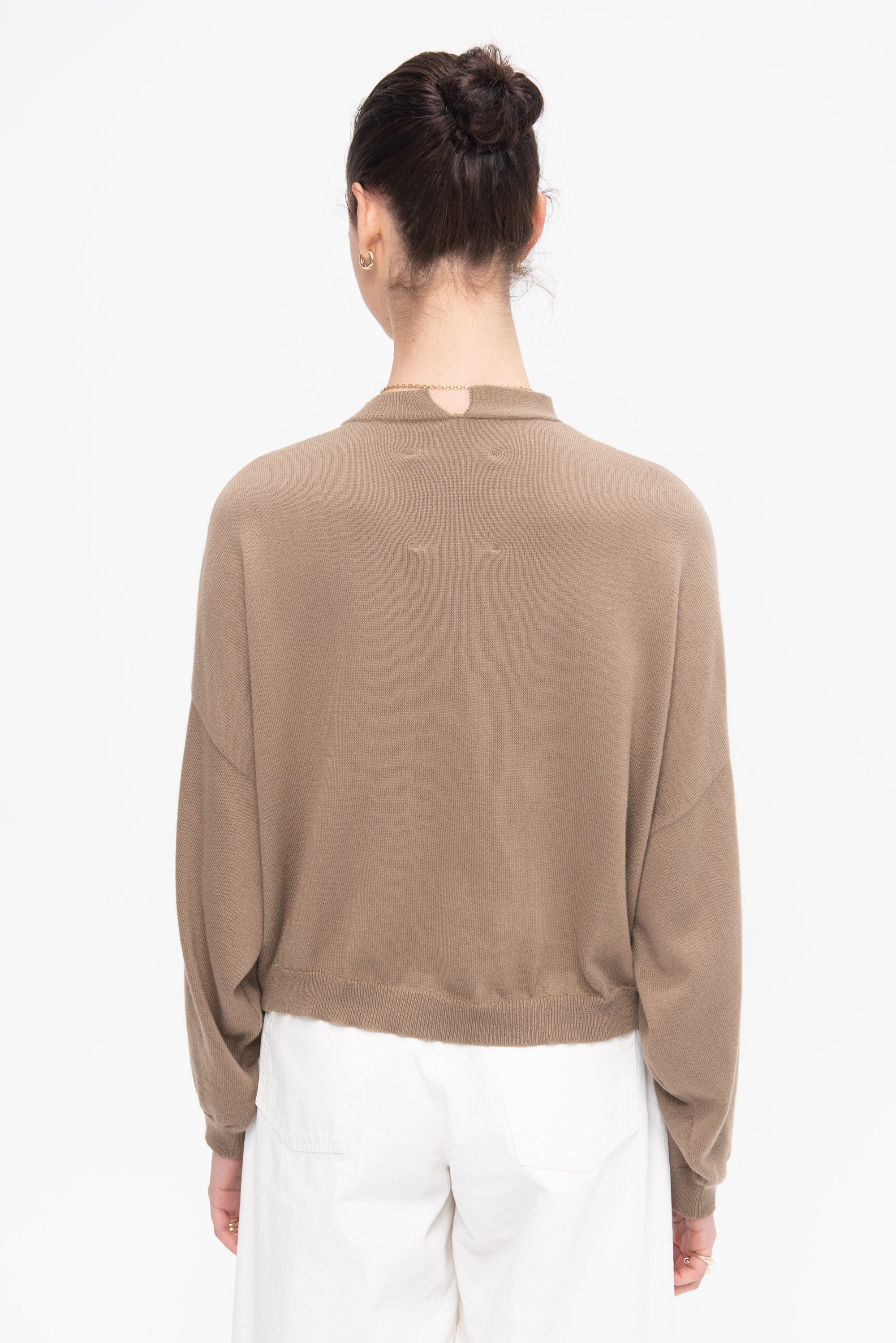 Cotton &amp; Cashmere Cardigan, Taupe