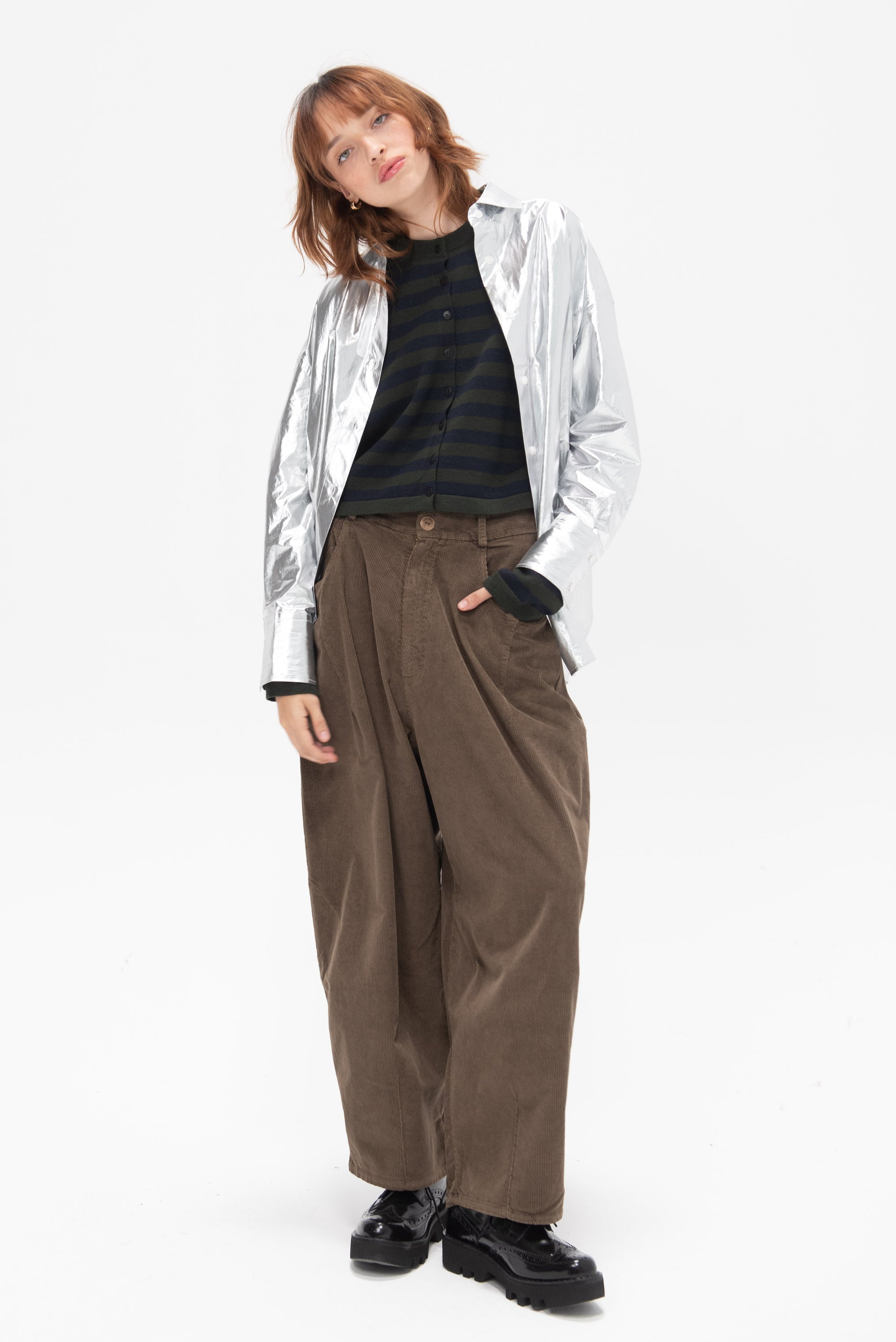 CORDERA - Merino Wool Striped Cardigan, Stripe