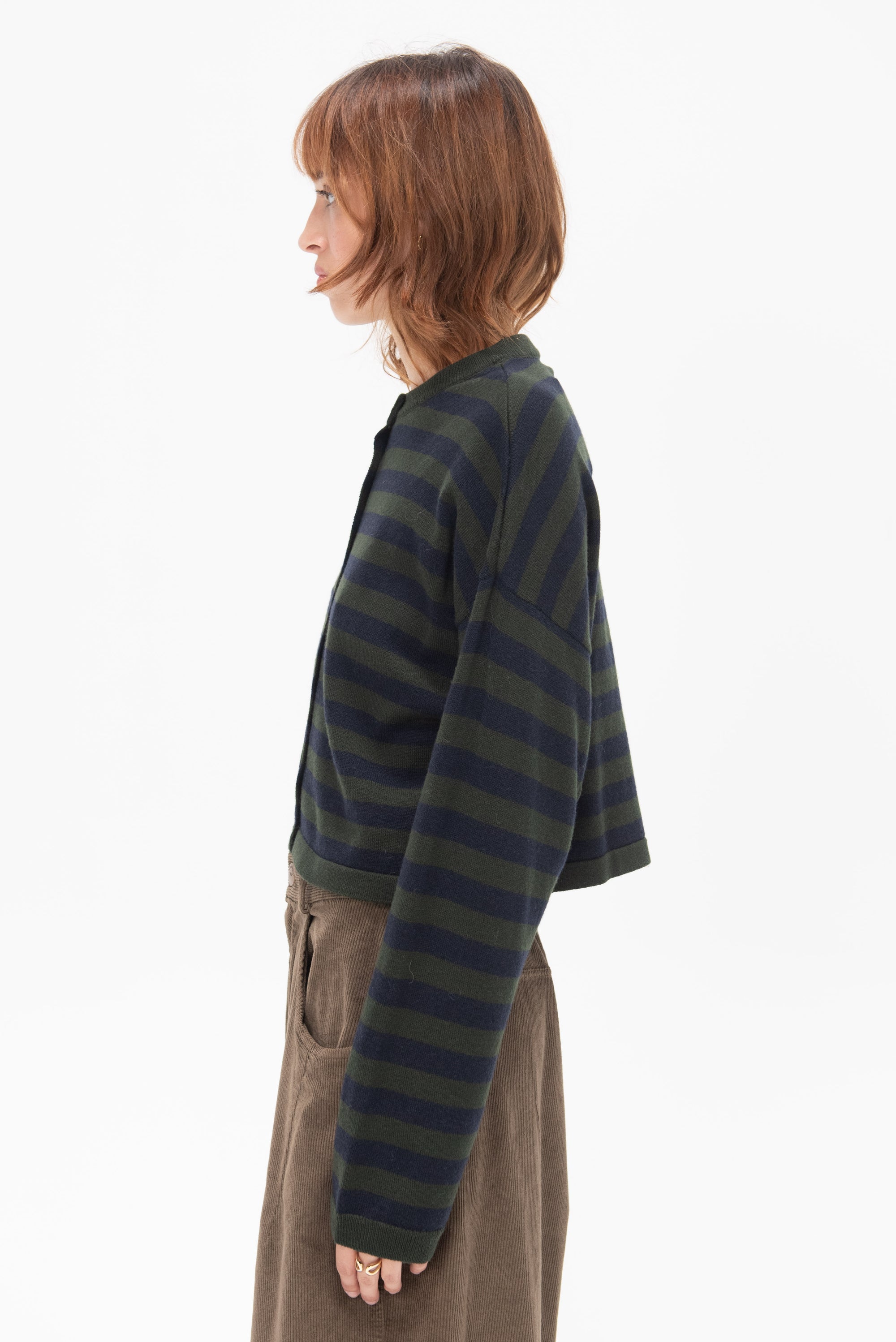 CORDERA - Merino Wool Striped Cardigan, Stripe