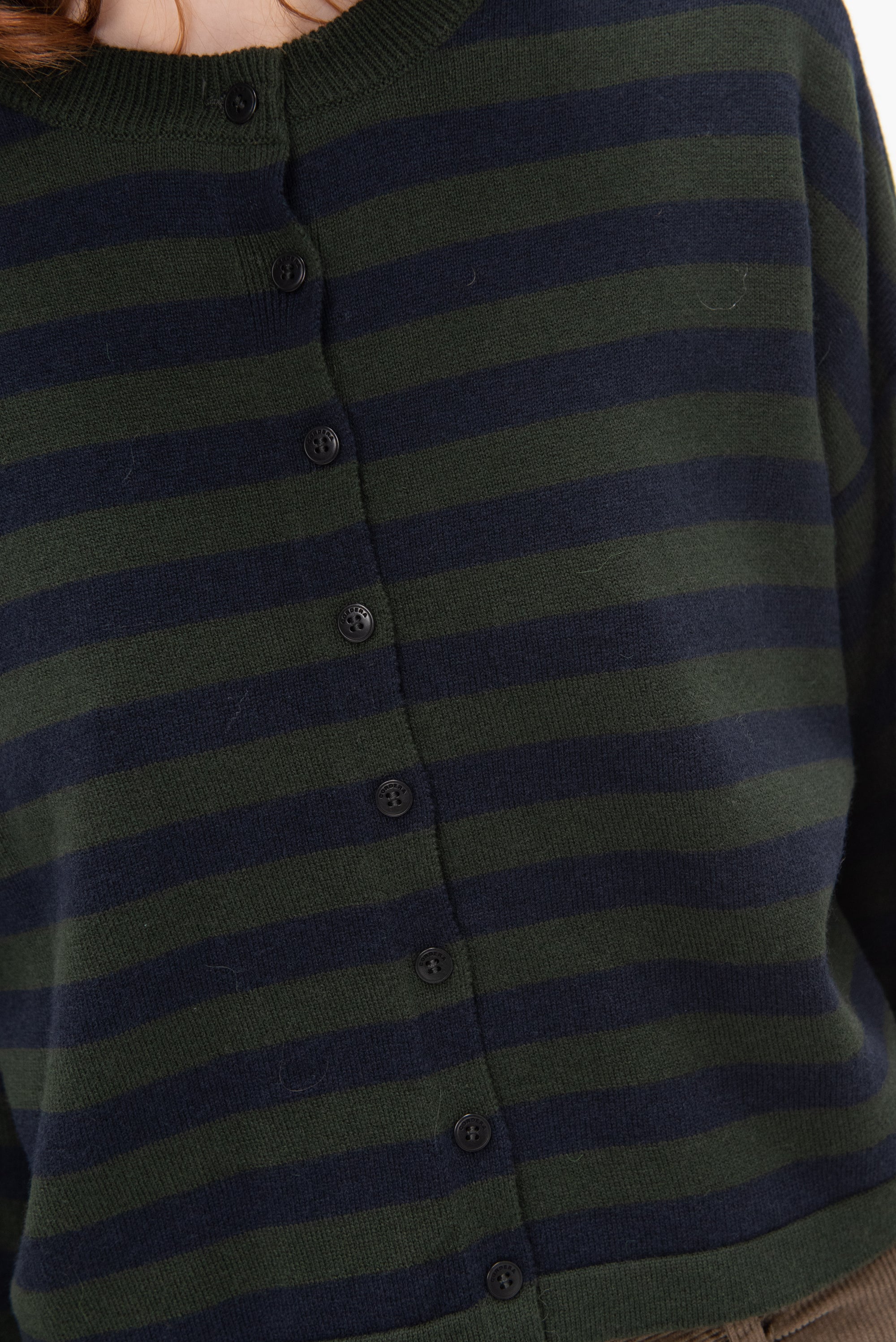 CORDERA - Merino Wool Striped Cardigan, Stripe