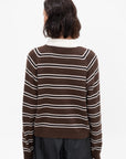 Merino Wool Striped Polo, Brown