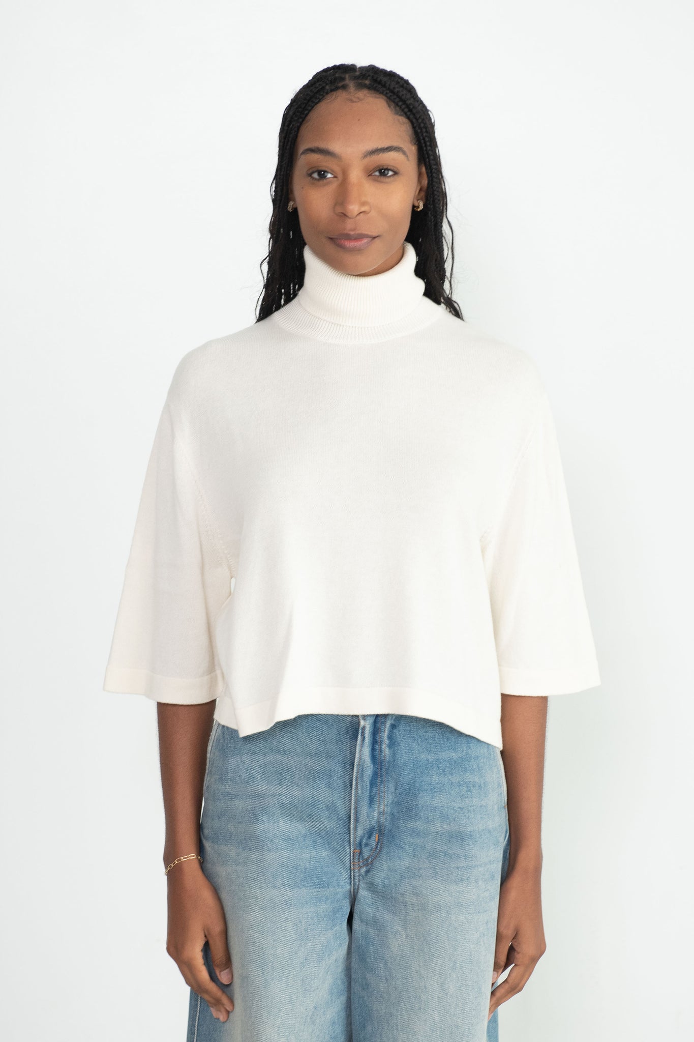 CORDERA - Cotton & Cashmere Turtleneck Sweater, Natural