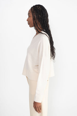 CORDERA - Cashmere Ribbed Neck Sweater, Natural