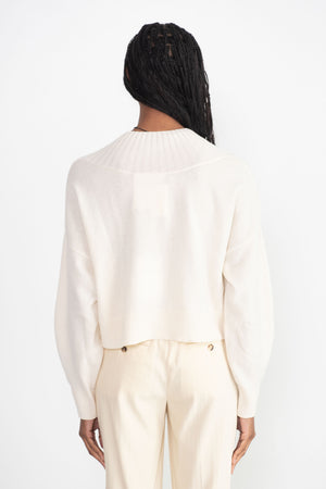 CORDERA - Cashmere Ribbed Neck Sweater, Natural