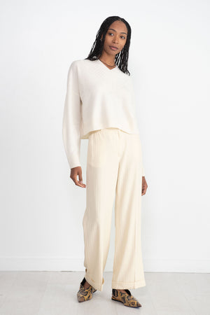 CORDERA - Cashmere Ribbed Neck Sweater, Natural