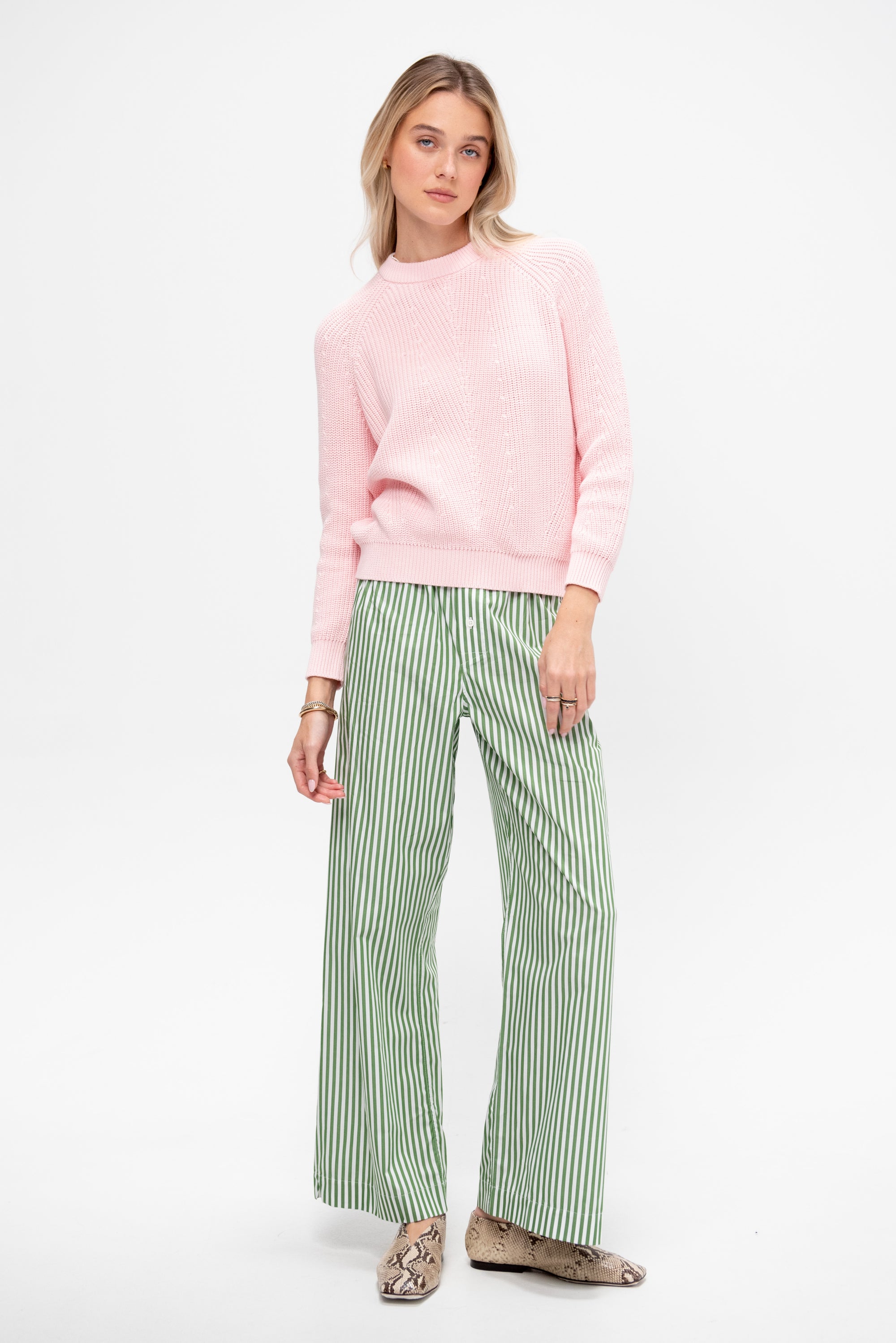 Chelsea Solid Cotton Sweater, Petal