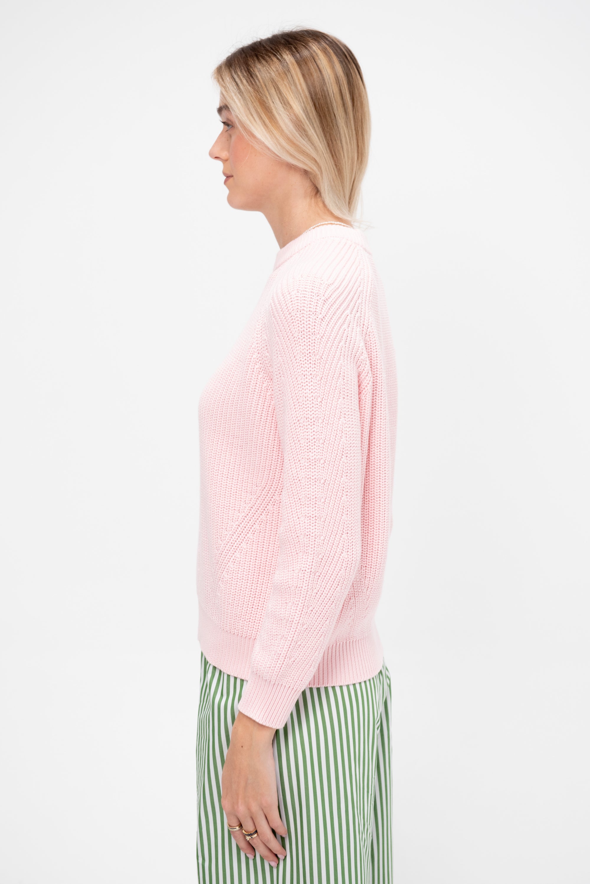 Chelsea Solid Cotton Sweater, Petal