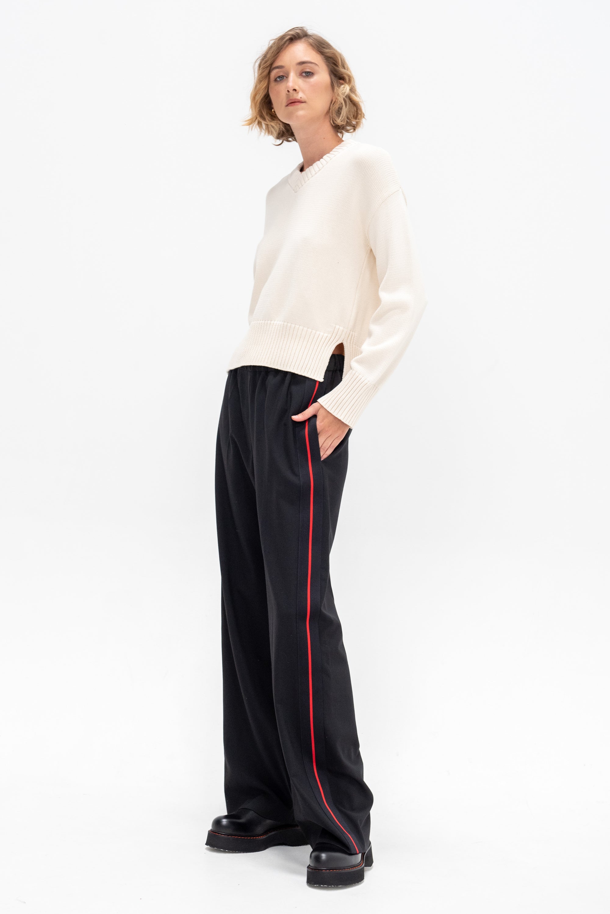 Faris Cotton Sweater, Off White