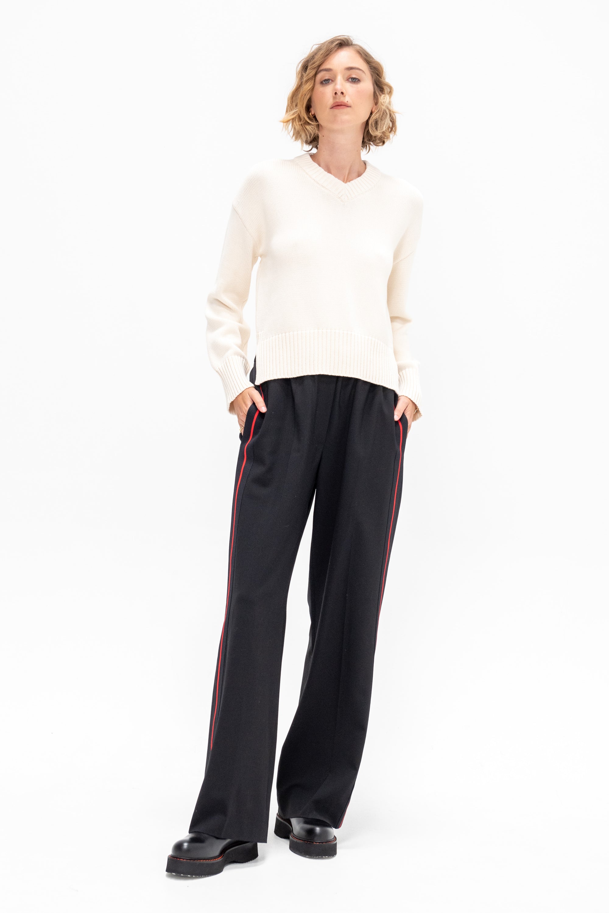 Faris Cotton Sweater, Off White