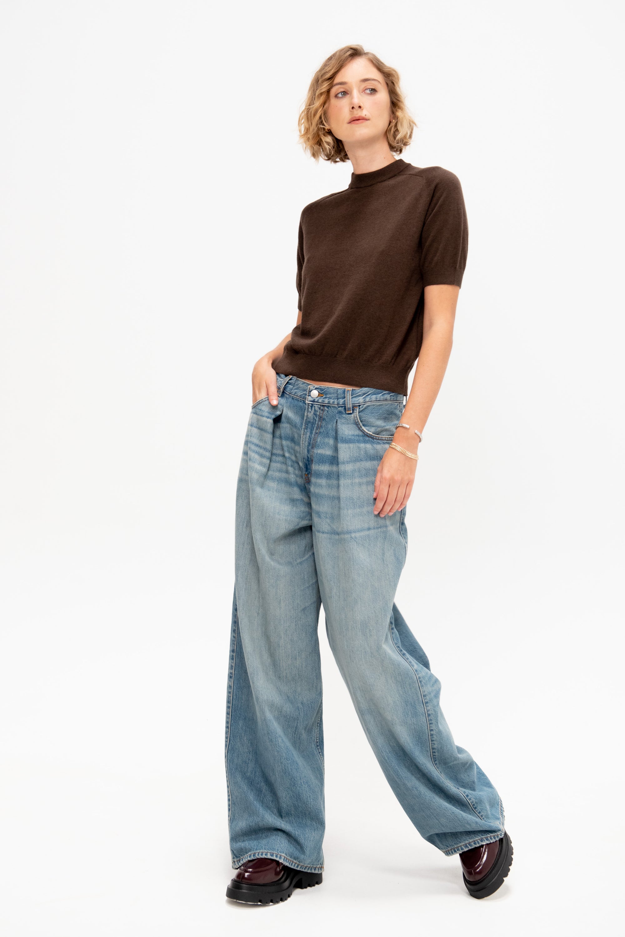 Irelia Fine Merino Wool Top, Moss