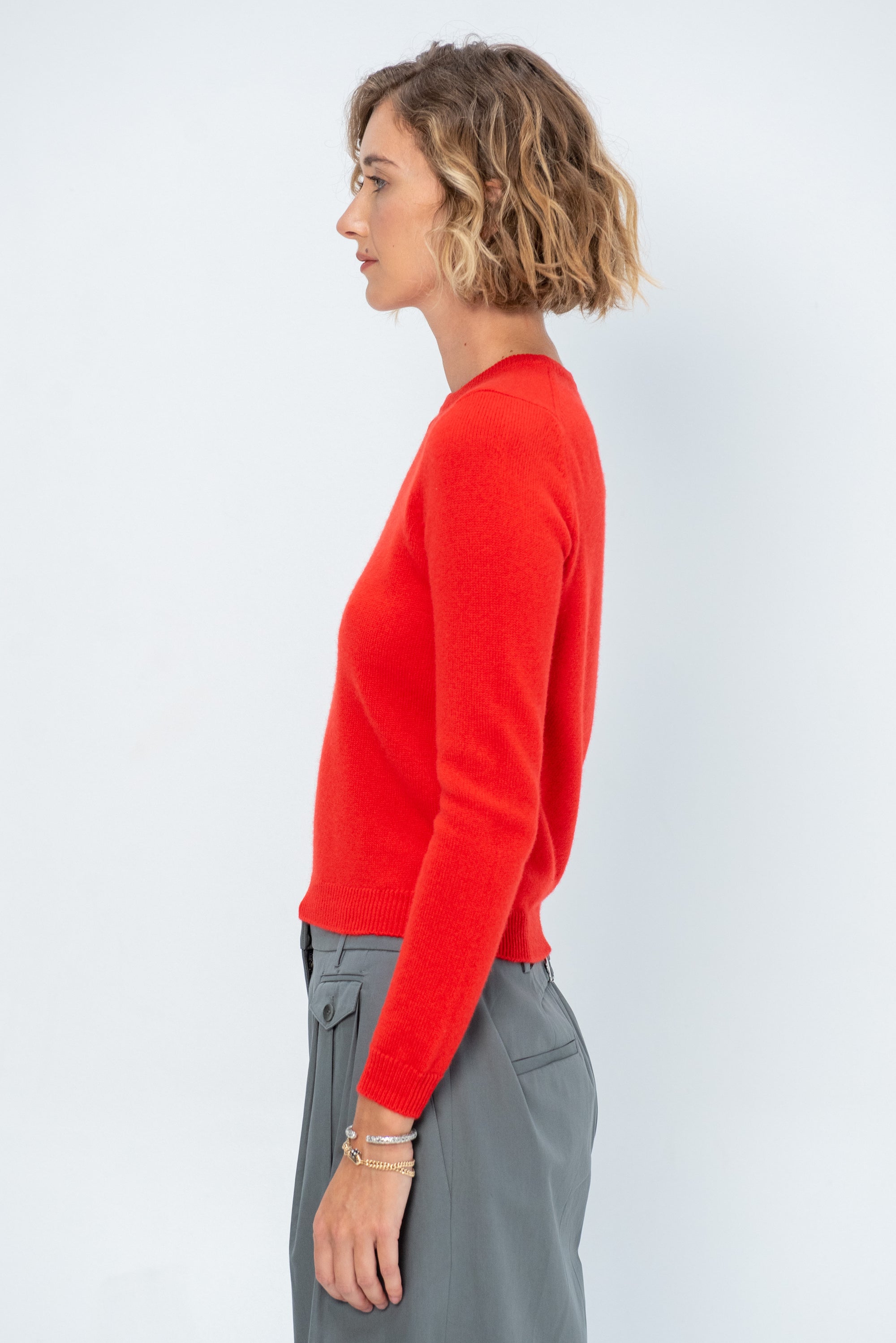 Lulu Cashmere Sweater, Scarlet