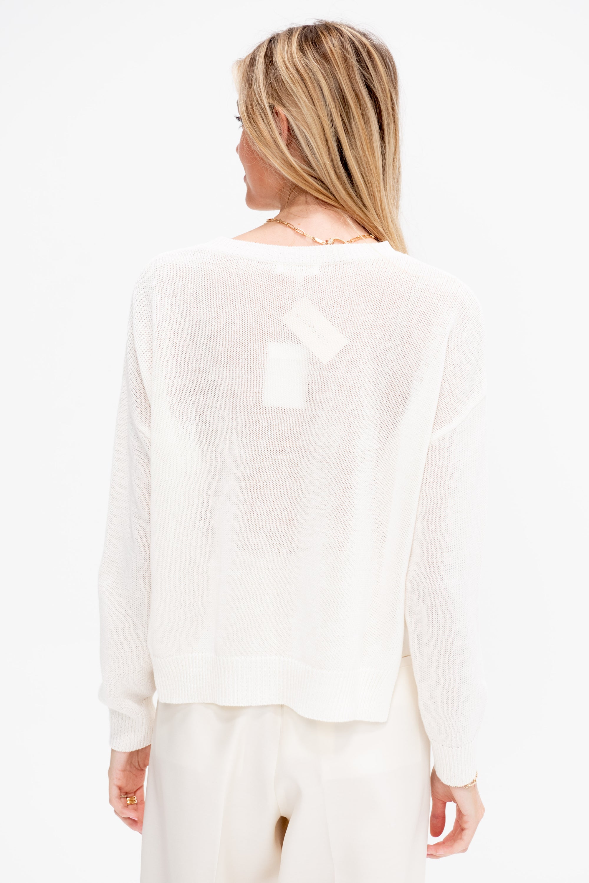 Nadin Cotton Linen Sweater, Off White