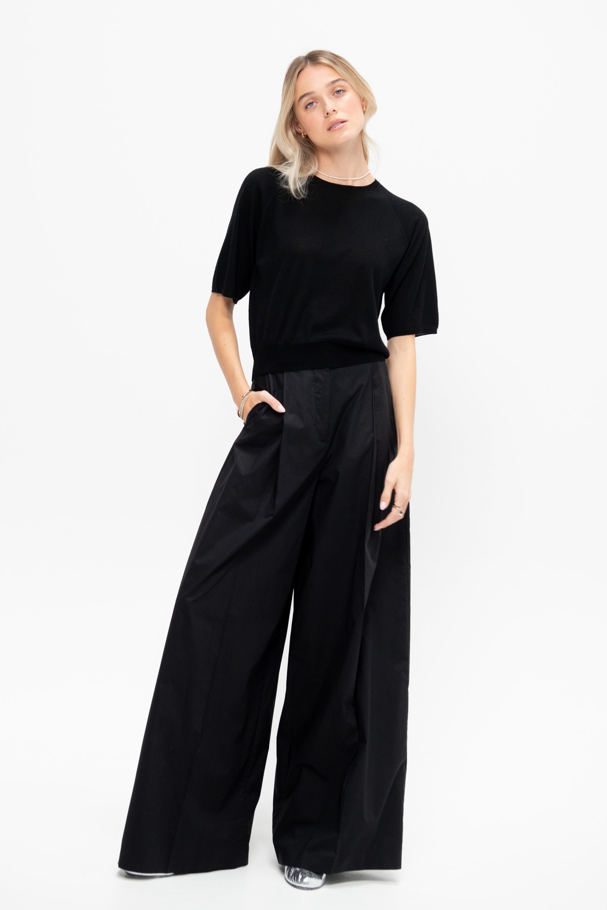 Solange Superfine Merino Top, Black